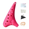 thumbnail image 2 of Ocarina de 12 agujeros con bolsa de almacenamiento, práctica y portátil, instrumento de ocarina C para niños, ideal para principiantes y amantes Rosa, 2 of 8