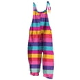 thumbnail image 2 of dazeni Girls Summer Boho Jumpsuit Sleeveless Jumpsuits Rompers for Girls Adjustable Strap Wide Leg Pants Romper with Pockets Hot Pink 15-16 Years, 2 of 9