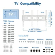 RTVR Rolling TV Stand Modern 3 Shelves for TVs up to 85 inch, Wood Base for Home Office, White
