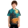 thumbnail image 4 of Boys Girls Short Sleeve Polo Shirt Kids Casual Collar School Uniform Shirts Halloween Ghost Tops 2-13 Years, 4 of 5