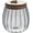 item_shape:Oval (600ml), variant on Glass Coffee Nuts Canister Airtight Storage Jar Petal Decorative Container with Bamboo Lid Metal Handle Easy To Grasp 600ml