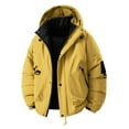 thumbnail image 2 of Men's Winter Jacket Warm Insulated Coat Outdoor Windproof Cold Weather Coat Durable Utility Jacket Solid Padded Outwear Coat for Men A-Yellow L, 2 of 4