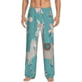 thumbnail image 2 of Goofa Teal Mama Llama Printed Soft Pajama Pants for Men, Wide Leg Comfy Casual Lounge Yoga Pants-XX-Large, 2 of 9