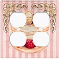 thumbnail image 3 of Metal Light Switch Plate Cover Elegant Pastel Pink Cake Striped Wallpaper CAK048, 3 of 13