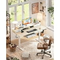 thumbnail image 6 of Kyspho 63″ x 30″ Standing Desk with Drawers, Electric Height Adjustable Sit Stand Desk with Storage Shelf, 4 Memory Preset Computer Desk with Cable Management Tray for Home Office, Natural, 6 of 10