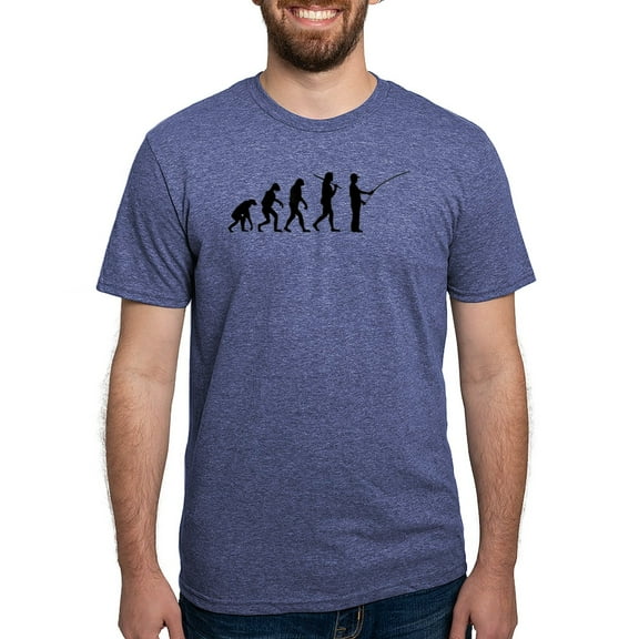 CafePress - The Evolution Of The Fisherman T Shirt - Mens Tri-blend T-Shirt