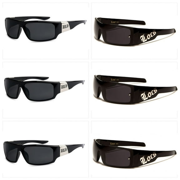 Locs Hardcore 6 Pack 3 Black 9063 & 3 Black 91058  Sunglasses Free Shipping!