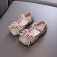 thumbnail image 5 of SGFCWSX Girls Mary Jane Shoes Kids Sparkly Rhinestone Pearl Bow Ankle Strap Party Wedding Flats Gold Size 11.5 Little Kids, 5 of 7