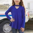 thumbnail image 6 of XBASW 4-13T Girls Solid Color T-Shirt Basic Long Sleeve Tees Spring Fall Crewneck Pullover Tops for Kids Toddler Teen, 6 of 9