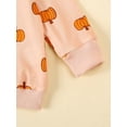 thumbnail image 5 of Toddler Baby Girl Halloween Outfits Pumpkin Long Sleeve Sweatshirts Jogger Pants Headband 3Pcs Fall Clothes Set 3M-3T, 5 of 8