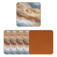 thumbnail image 2 of HemaKayy Set of 6 Decorative Coasters for Drinks, Waterproof Leather Drink Coaster with Double Side Non-Slip Surface for Cup Kitchen Home Housewarming Gift, Square 4" - Abstract Marble Texture, 2 of 7