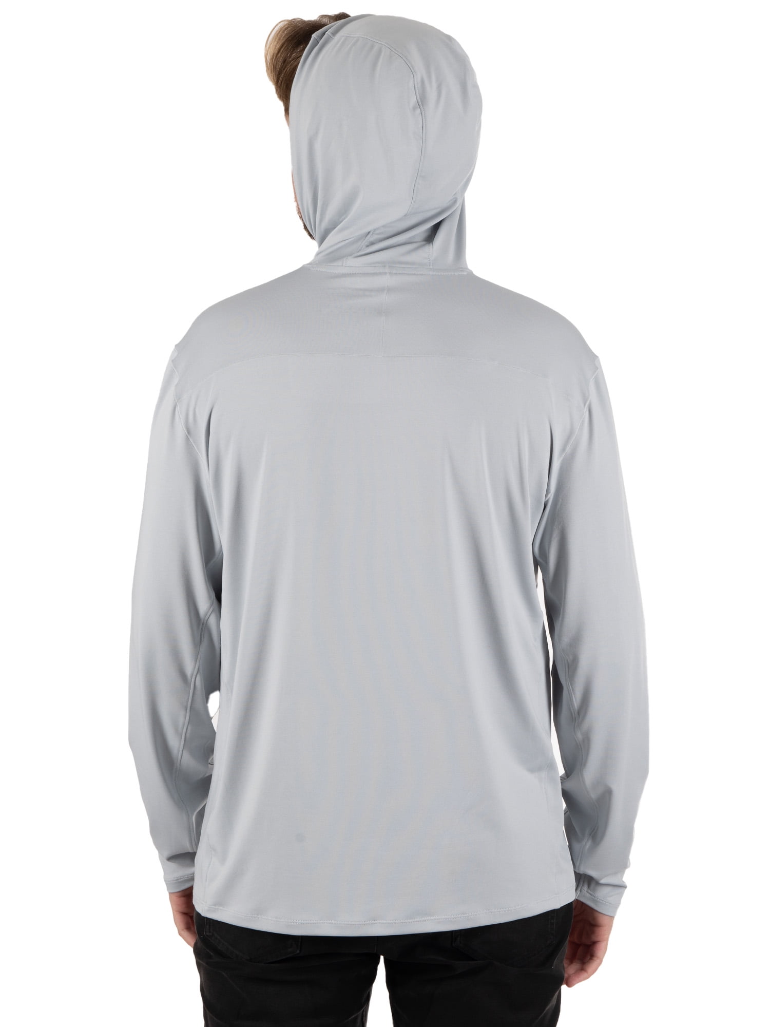 Realtree Men's Long Sleeve Performance Fishing Hoodie, Metal Gray, XL