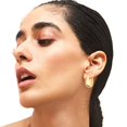 thumbnail image 3 of Pendientes de aro ALLHOLA de oro de 14 quilates, 6 pares, hipoalergénicos, para mujer, 3 of 9