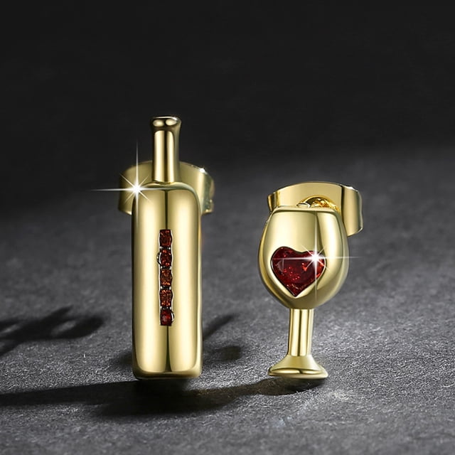 Fiudx Pendientes Exquisitos, Conjunto de Joyas con Piedras de Nacimiento Brillantes, Aleación de Circón, Regalo para Mujeres y Niñas, Accesorios de Viaje para Bodas, Paquete de 2 Pendientes.
