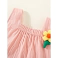 thumbnail image 4 of Coduop Toddler Baby Girls Summer Clothes Set Ruffled Hem Flower Sleeveless Tank Tops and Shorts, 4 of 7