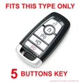 thumbnail image 3 of 2Pcs Dobrev Silicone 5 Five Button Smart Key Case Cover Skin Fob Holder for Ford Fusion Explorer Edge Mustang Expedition F-Series Smart Key   (Black and red), 3 of 3
