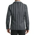 thumbnail image 3 of INSPIRE CHIC Striped Blazers for Men's One Button Slim Fit Business Stripe Sports Coats L Black, 3 of 6