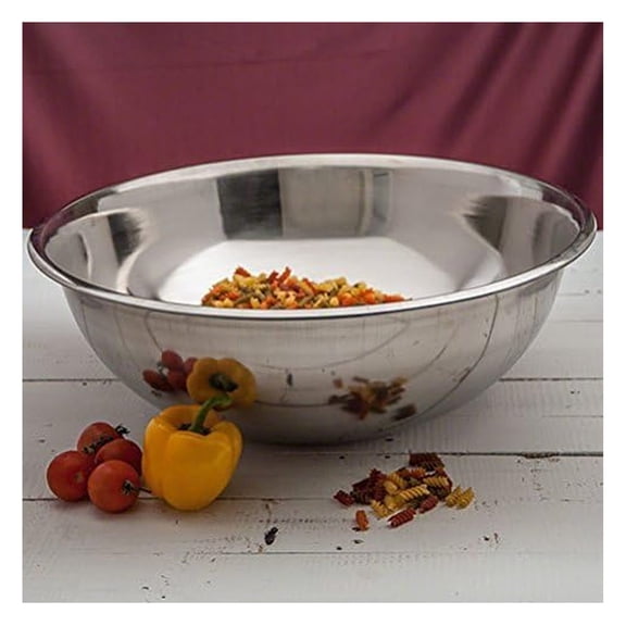 Stainless Steel Mixing Bowl 30 Quart - Extra Large Metal Bowl for Cooking, Prep, and Dough Making - Heavy Duty Kitchen Bowl for Professional Chefs & Home Use