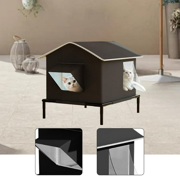 Casa para Gatos Refugio para Callejeros Nido de Invierno Caseta Impermeable con Protección Contra Frío Y Lluvia con Patas Elevadas Adecuado para Masc sin hielera
