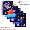 thumbnail image 2 of 6 Pieces Space Canvas Wall Art Unframed Space Poster Painting Prints Space Decor Wall Art Astronaut Figure Picture for Boys Living Room Wall Decor Kids Nursery Colorful DIY, 2 of 7
