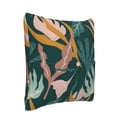 thumbnail image 3 of LNWH Green Vintage Leaf Texture Throw Pillow Covers, Square Soft Linen Decorative Pillow Cases, 18"x18", 3 of 8
