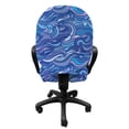 thumbnail image 3 of Abstract Office Chair Slipcover, Abstract Blue Toned Waves Flowing Gale Marine Sea Ornamental Illustration, Protective Stretch Decorative Fabric Cover, Standard Size, Multicolor, by Ambesonne, 3 of 5