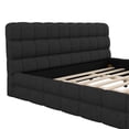 thumbnail image 2 of Lit Plateforme Rembourré Noir Format Très Grand - Mobilier de Chambre Moderne, 2 of 8