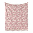 thumbnail image 1 of Flower Soft Flannel Fleece Throw Blanket, Floral Feminine Pattern with Repeating Silhouette Petals and Leaflets, Cozy Plush for Indoor and Outdoor Use, 50" x 70", Pale Pink and Eggshell, by Ambesonne, 1 of 6