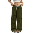 thumbnail image 4 of Gytharion Women's Bow Tie Streetwear Sweatpants with Pockets Drawstring Elastic Waist Joggers Solid Color Loose Wide Leg Pants, 4 of 8