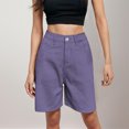 thumbnail image 2 of WAYUTE Women Shorts Fashionable Capris Spring and Summer Button Up High Waisted Wide Leg Shorts, 2 of 8