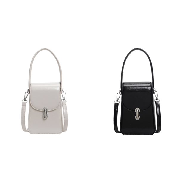 Bolso Bandolera Pequeño Cuero PU Sólido para Mujer Mano (Beige)