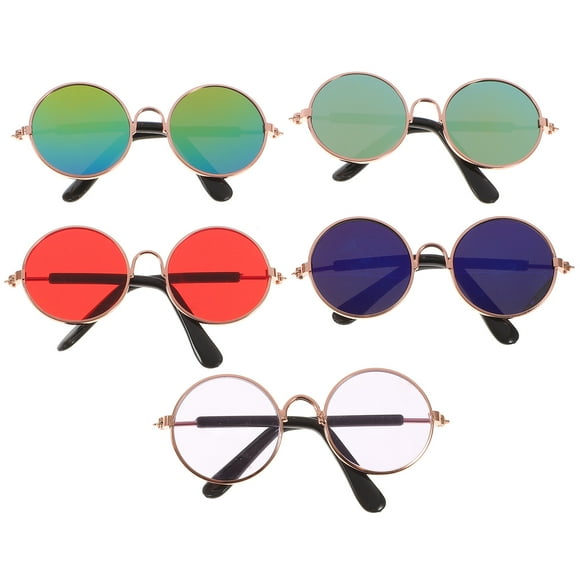 BRIGHTFUFU 5 piezas Gafas de sol de perros Gamias elegantes Protección de gafas Atractivos para perros
