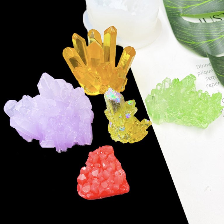 DIY Crystal Cluster Silicone Resin Mold Epoxy Pendant Casting