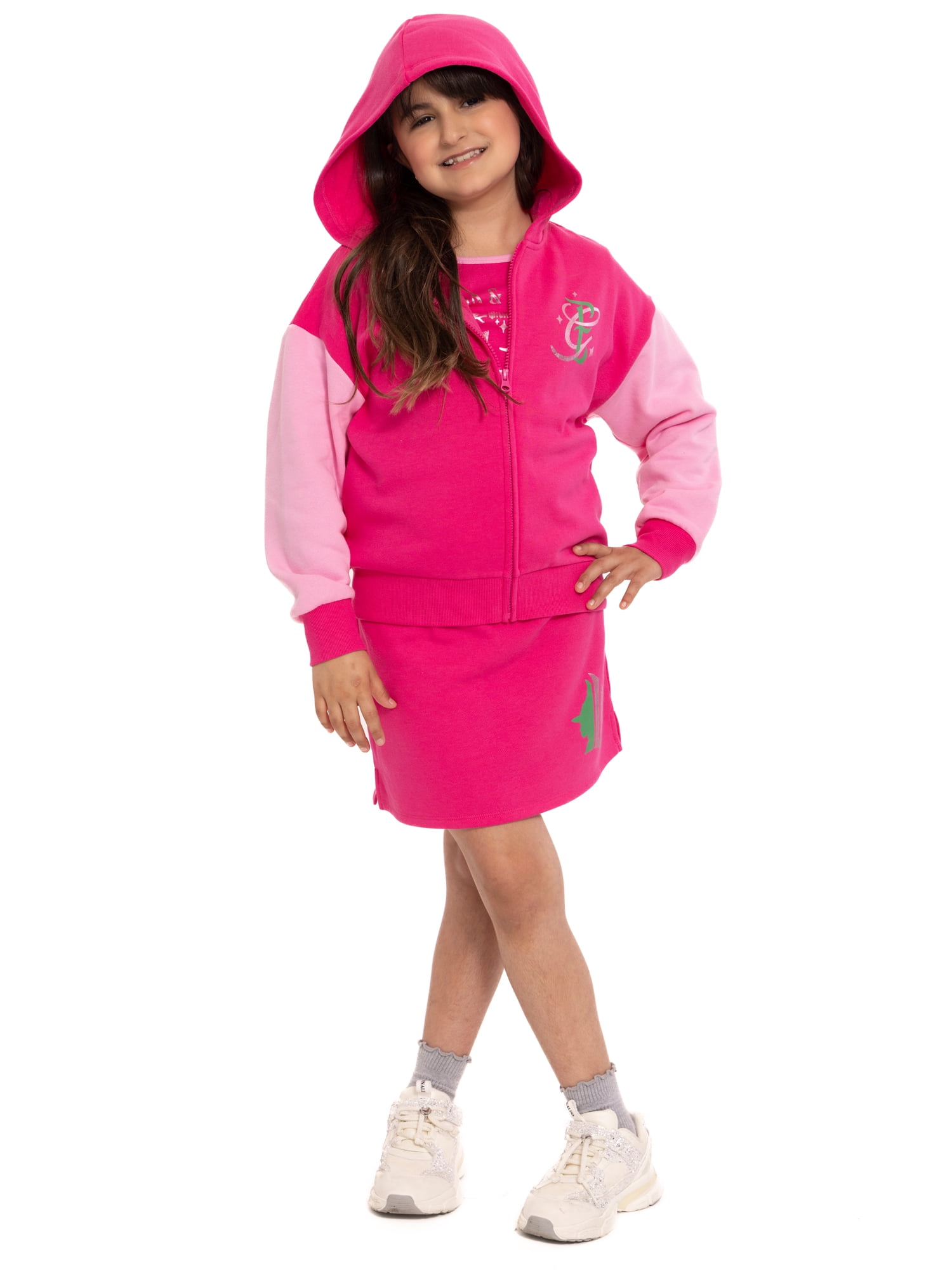 Wicked Girl's Full Zip Graphic Hooded Sweatshirt, Sizes 4-16