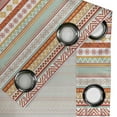thumbnail image 5 of Ambesonne Tribal Grommet Curtain, Striped with Art, 50" x 63", Marigold Red and Tan, 5 of 6