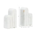 thumbnail image 4 of Sculptural Marble Swirly Book Ends for Bookshelf Decor - Modern Bookends for Office, Shelves, and Living Room Decor - Decorative Library Accessories for Reading Nook - Set of 2, 6", White, 4 of 10