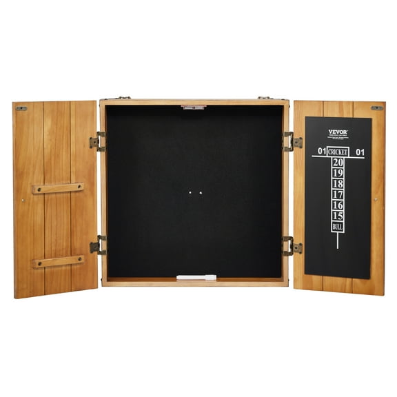 VEVOR Dartboard Cabinet, Solid Wood Dartboard Cabinet Set, Official Size Hideaway Cabinet with Socreboard and Accessories, Features Easy Assembly, Perfect for Cricket Games (Dartboard Not Included)
