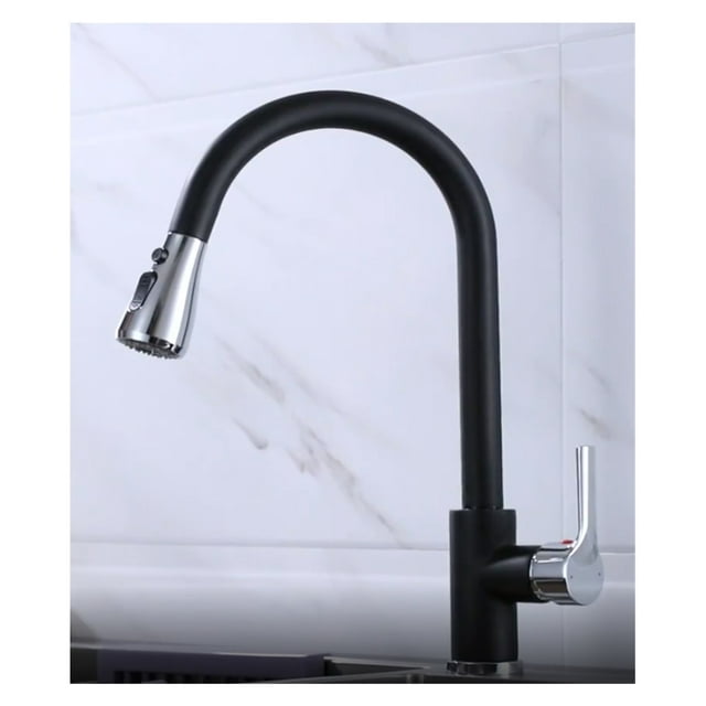 Kitchen Faucet Black Kitchen Tap Pull Out Kitchen Sink Mixer Tap Brushed Nickle Stream Sprayer Head Chrome Kitchen Water Tap ,Easy to Install