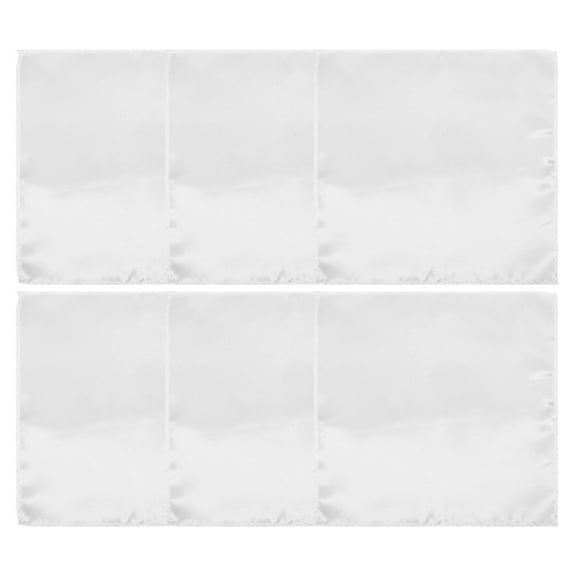 SOPOTUTU 6Pcs Elegant White Polyester Yarn Handkerchief for Men Suit Accessories Pocket .7x8.7in