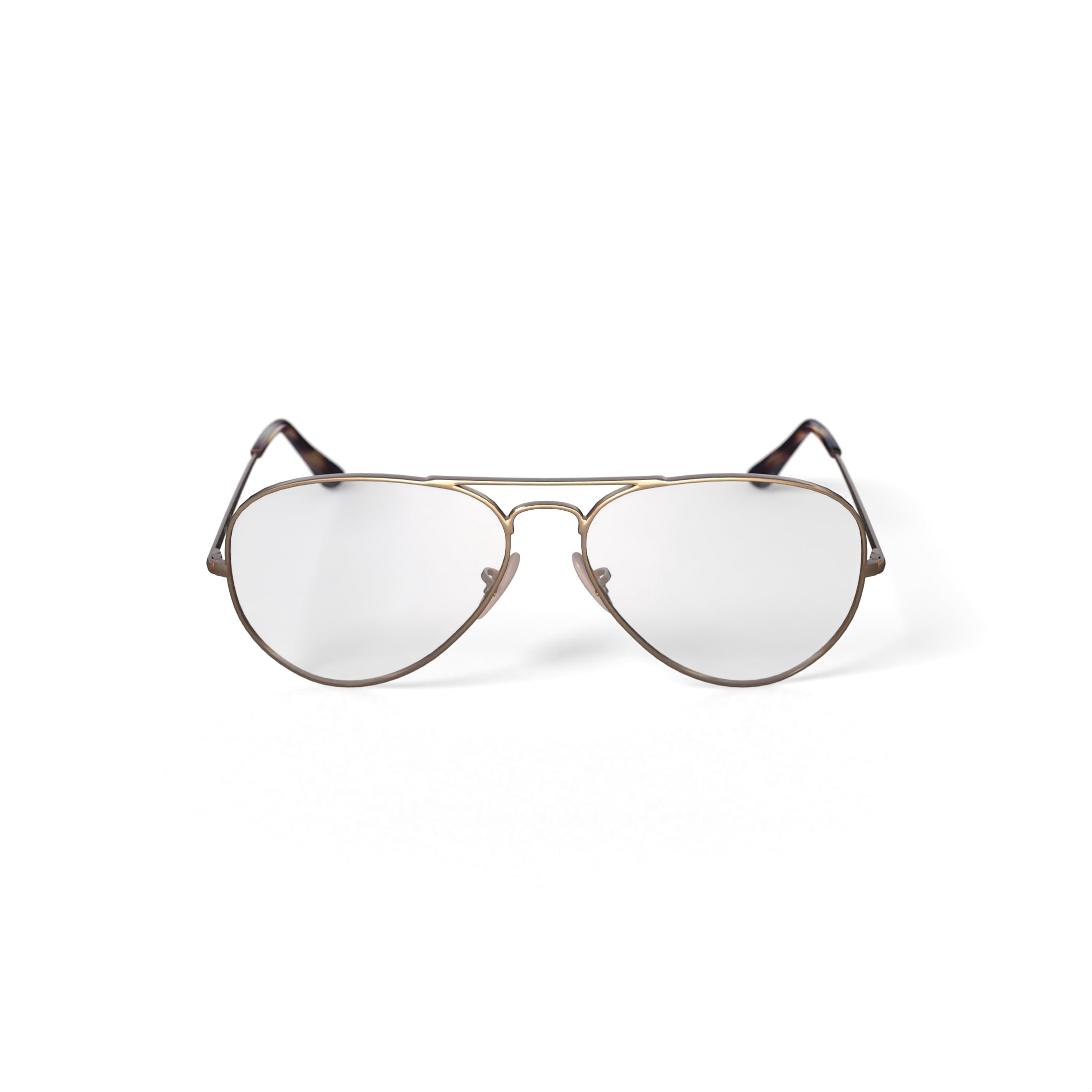Ray-Ban Aviator Prescription Eye Glasses with Case, Size 58, Arista Gold Frames with Demo Lens