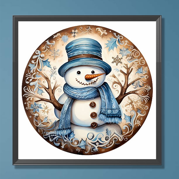 5D bricolaje taladro redondo completo diamante pintura invierno muñeco de nieve Kit hogar decoración arte artesanía FLhrweasw Nuevo