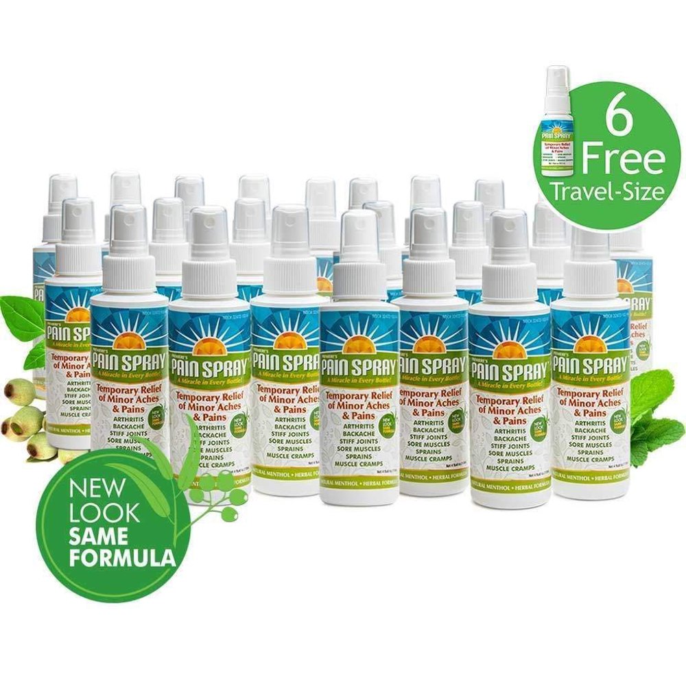Premiere's Pain Spray Mist Natural Pain Relief (24Pack), 6 Free Travel