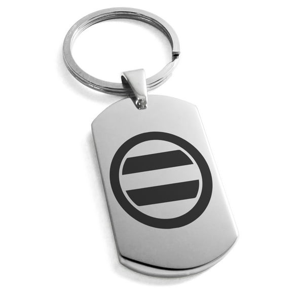 Stainless Steel Ashikaga Samurai Crest Engraved Dog Tag Keychain Keyring