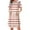 Khaki 2, variant on Women's Maternity Nursing Dress Short Sleeve Crewneck Nightgowns Pregnancy Striped Loose Side Zippered Breastfeeding Mini Dresses Khaki 2 L