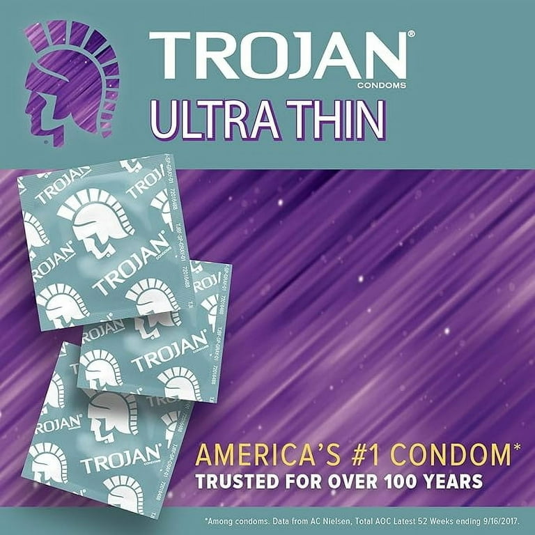 Trojan Condom Sensitivity Ultra Thin Spermicidal, 12 Count