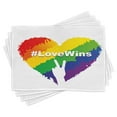 thumbnail image 1 of Ambesonne Pride Place Mats Set of 4, LGBT Colored Heart, Standard Size, Multicolor, 1 of 6
