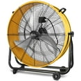 thumbnail image 7 of Hottes 24 Inch Heavy Duty Metal Industrial Drum Fan, 3 Speed Air Circulation for Warehouse, Greenhouse, Workshop, Patio, Factory and Basement - High Velocity , Yellow 2 packs, 7 of 7