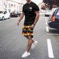 thumbnail image 5 of Afdoent Men's 2 Piece Short Set Mens Hawaiian Crew Neck Short Sleeve T Shirt And Printed Shorts Two Piece Set Vacation Beach Casual, 5 of 5