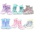 thumbnail image 4 of TeeHee Kids Girls Cotton Basic Crew Socks 12 Pair Pack (12-18 Months, Large Dot & Hearts), 4 of 5