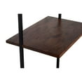 thumbnail image 6 of Tubular Metal Wall Desk with Acacia Wood Live Edge Shelves in Brown and Black, 6 of 7